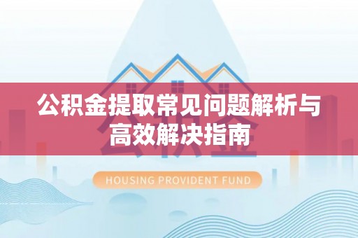 普格公积金提取常见问题解析与高效解决指南