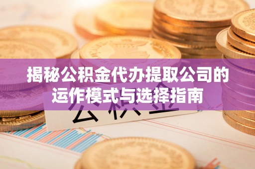 普格揭秘公积金代办提取公司的运作模式与选择指南