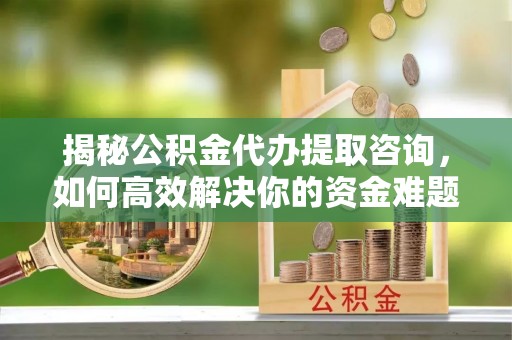普格揭秘公积金代办提取咨询，如何高效解决你的资金难题