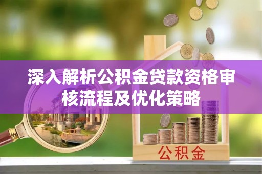 普格深入解析公积金贷款资格审核流程及优化策略